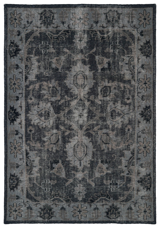 Kaleen Restoration Collection Black Midnight Area Rug 4' x 6'