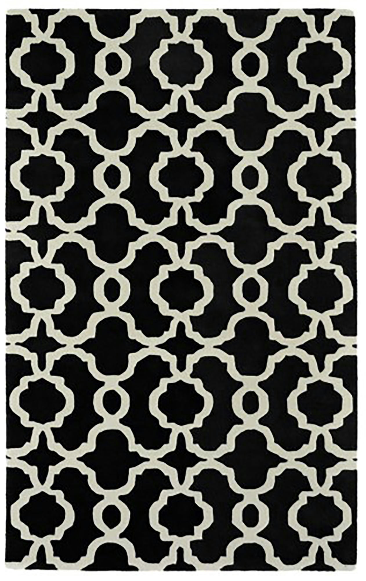 Kaleen Tara Rounds Collection Black Ivory Area Rug 3'9" x 3'9"