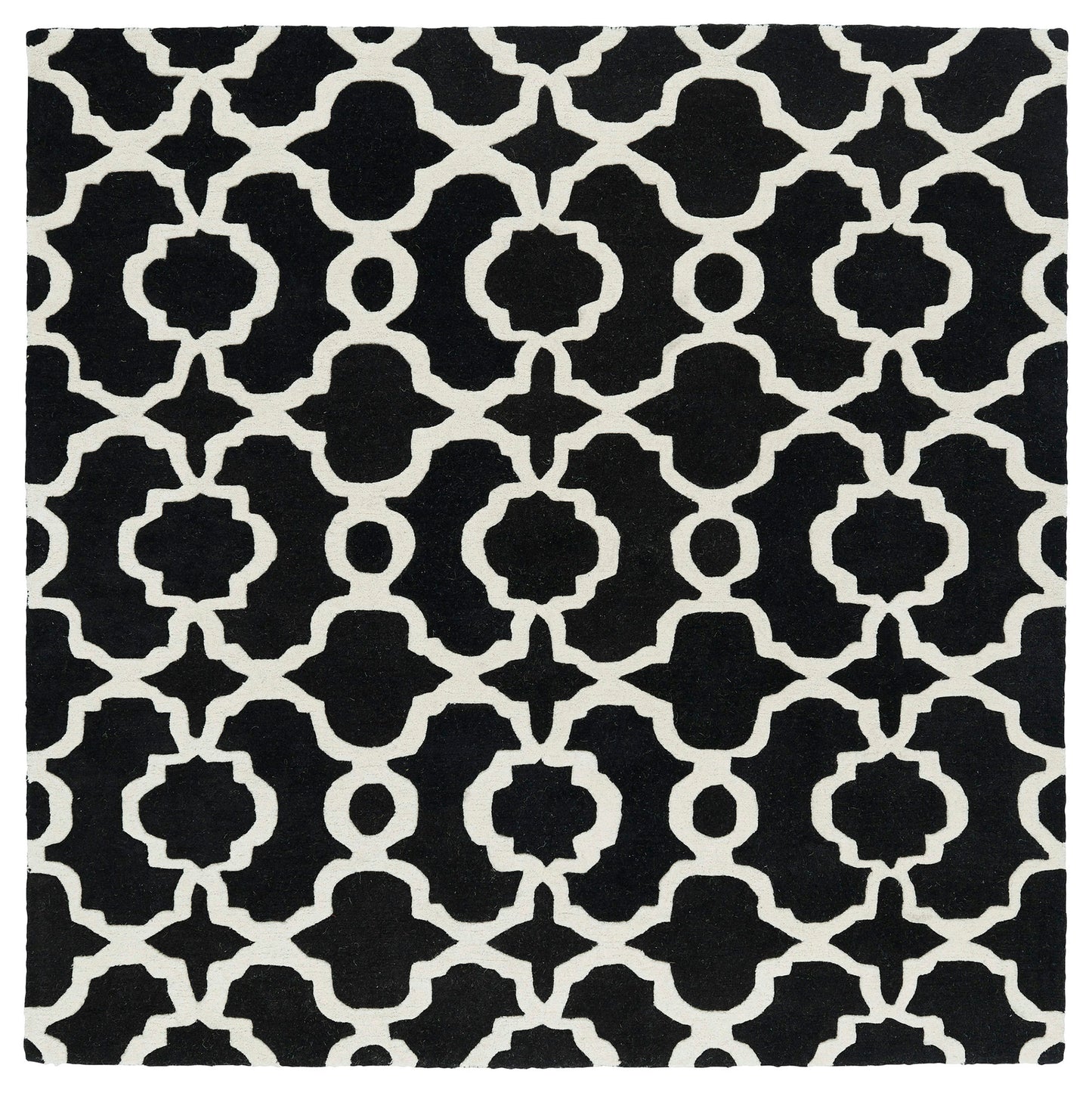 Kaleen Tara Rounds Collection Black Ivory Area Rug 3'9" x 3'9"
