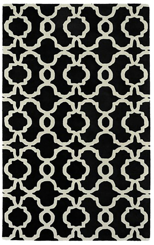 Kaleen Tara Rounds Collection Black Ivory Area Rug 7'9" x 7'9"