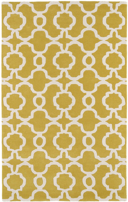 Kaleen Tara Rounds Collection Bright Yellow Area Rug 5'9" x 5'9"