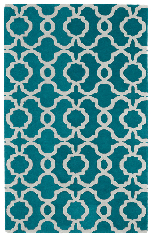 Kaleen Tara Rounds Collection Dark Teal Area Rug 3'9" x 3'9"