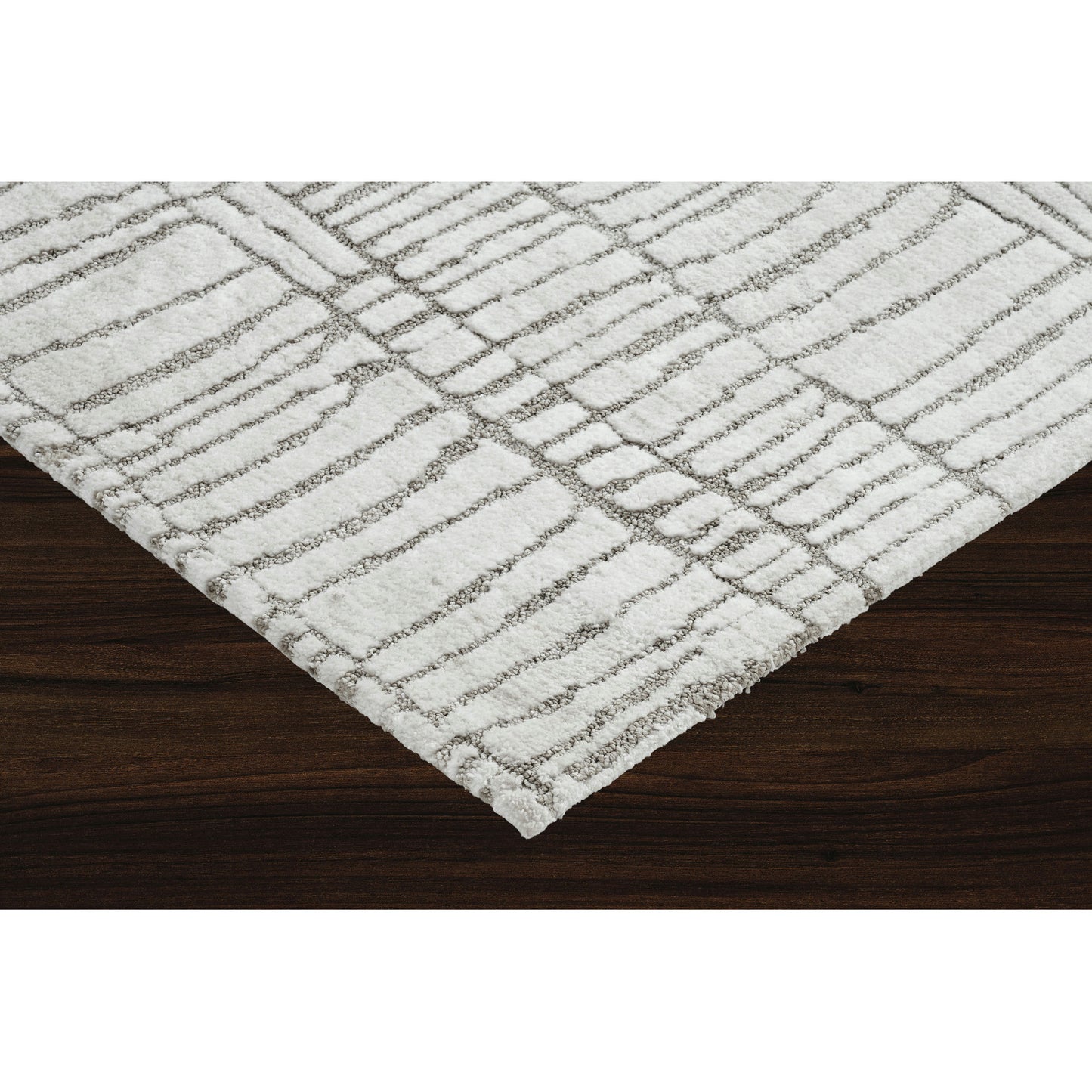Hazel Ivory/Sand Machine Knitted Micro Polyester Rug (39X59)