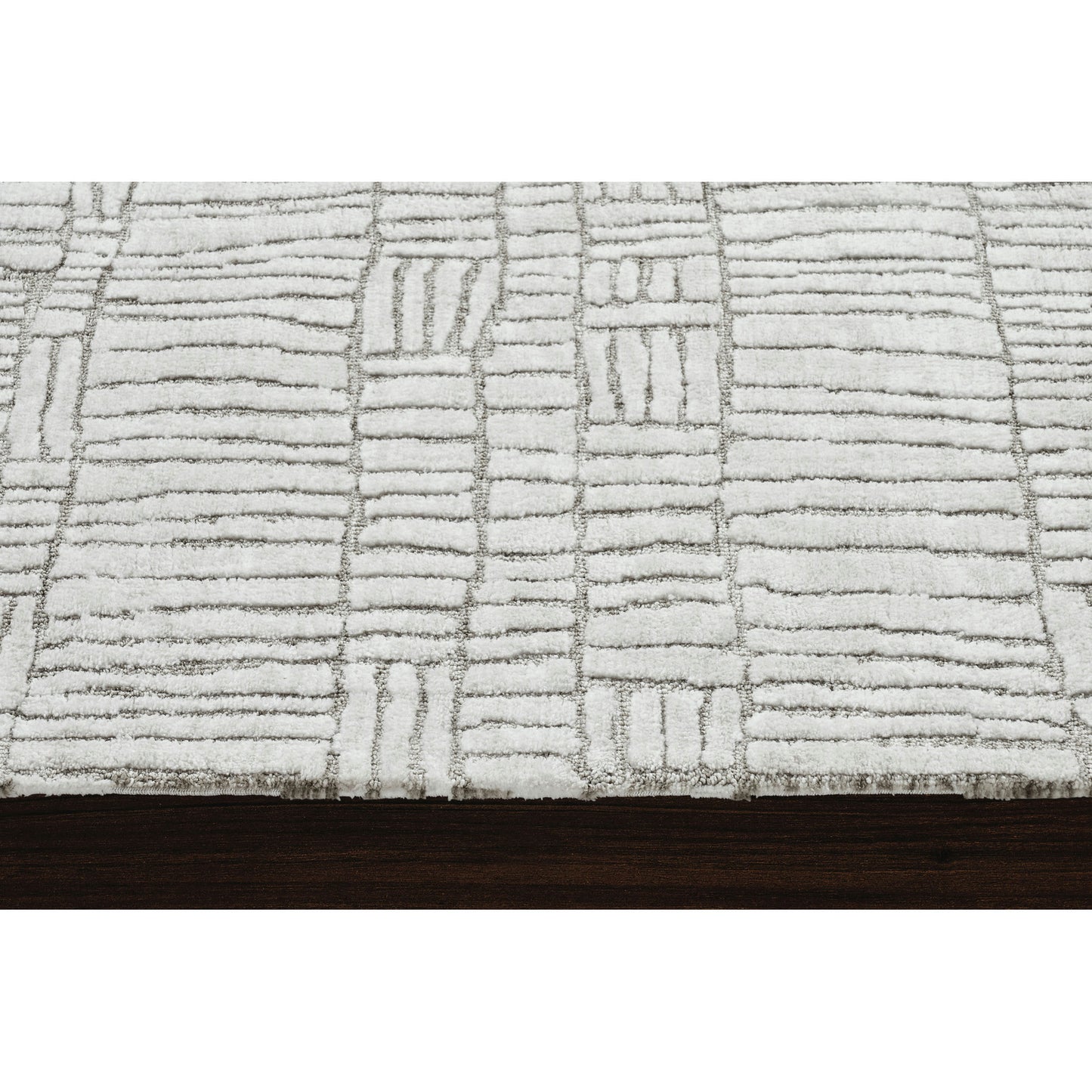 Hazel Ivory/Sand Machine Knitted Micro Polyester Rug (63X87)