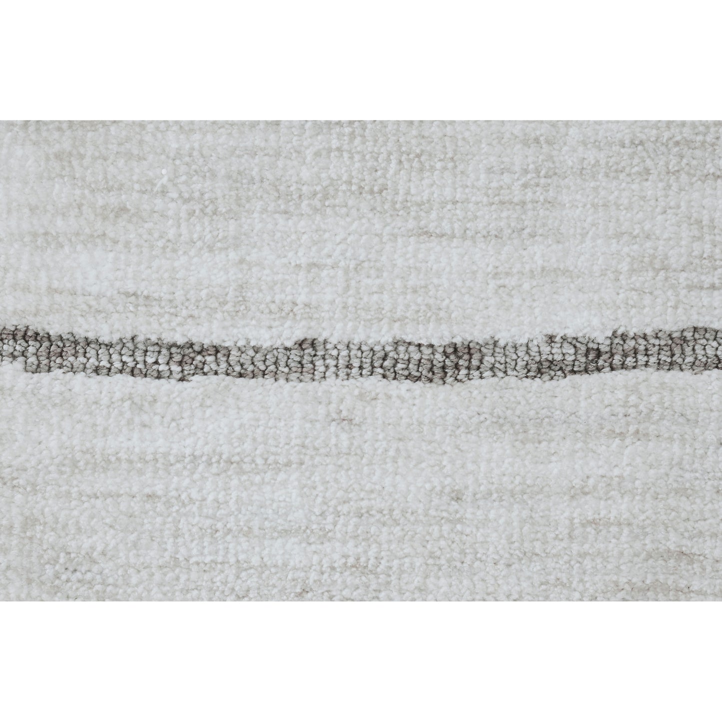 Hazel Off-White/Grey Machine Knitted Micro Polyester Rug (39X59)