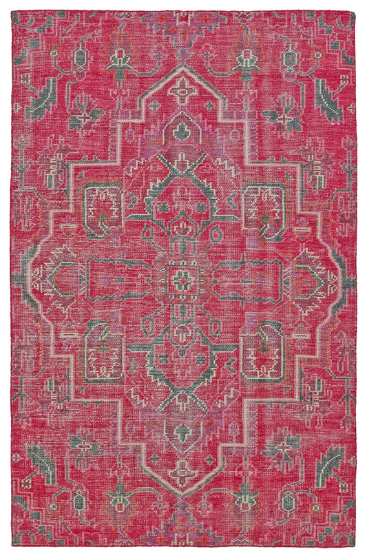 Kaleen Relic Collection Bright Pink Area Rug 8' x 10'