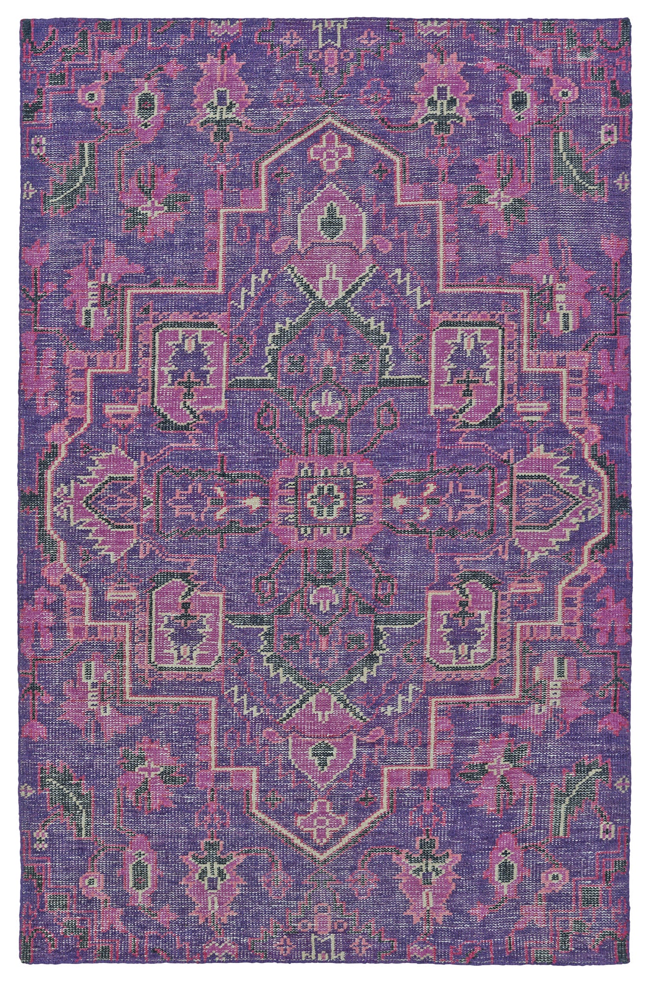 Kaleen Relic Collection Bright Purple Throw Rug 2' x 3'