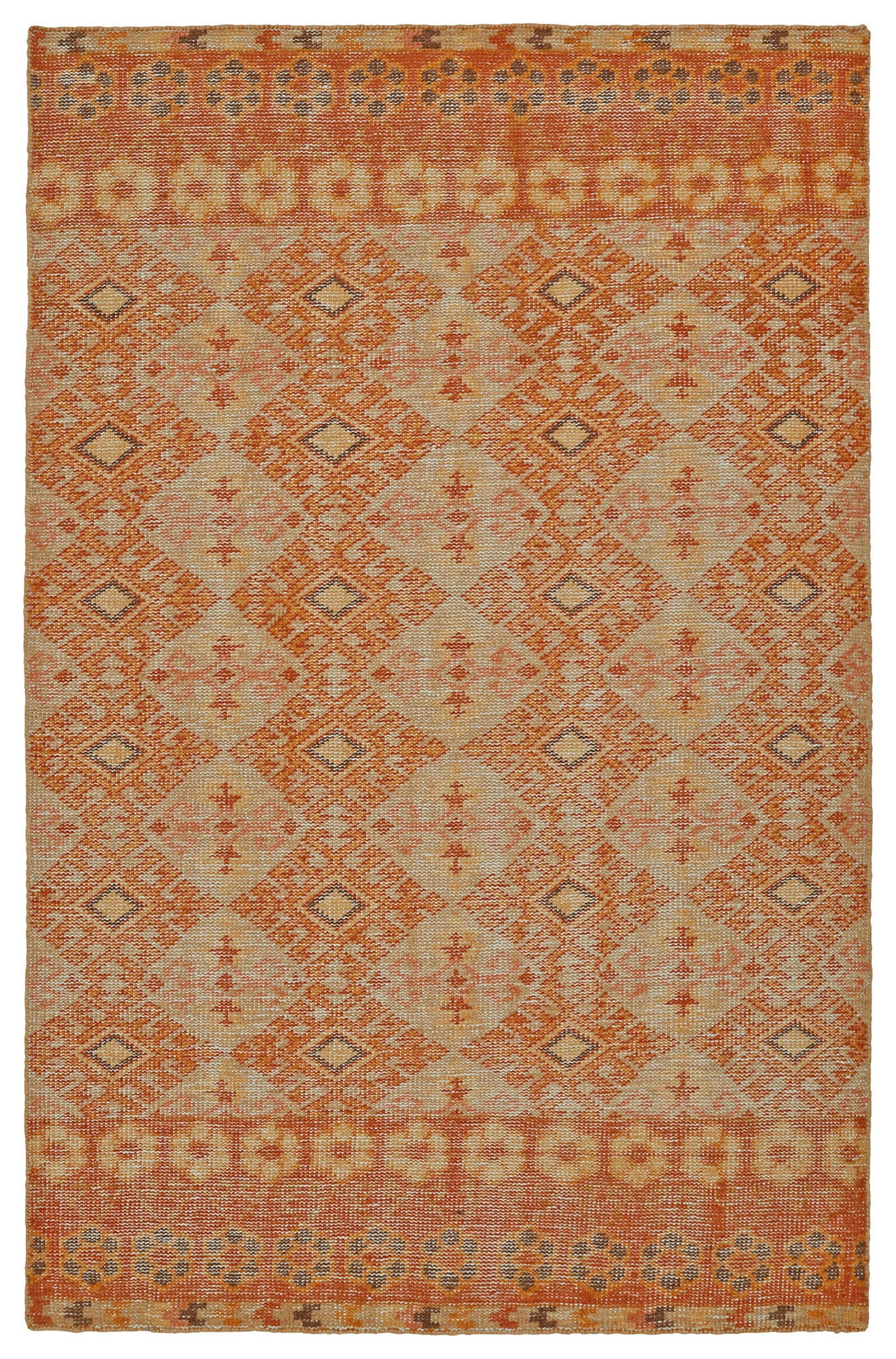 Kaleen Relic Collection Light Orange Area Rug 4' x 6'