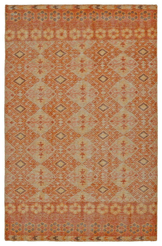 Kaleen Relic Collection Light Orange Area Rug 4' x 6'