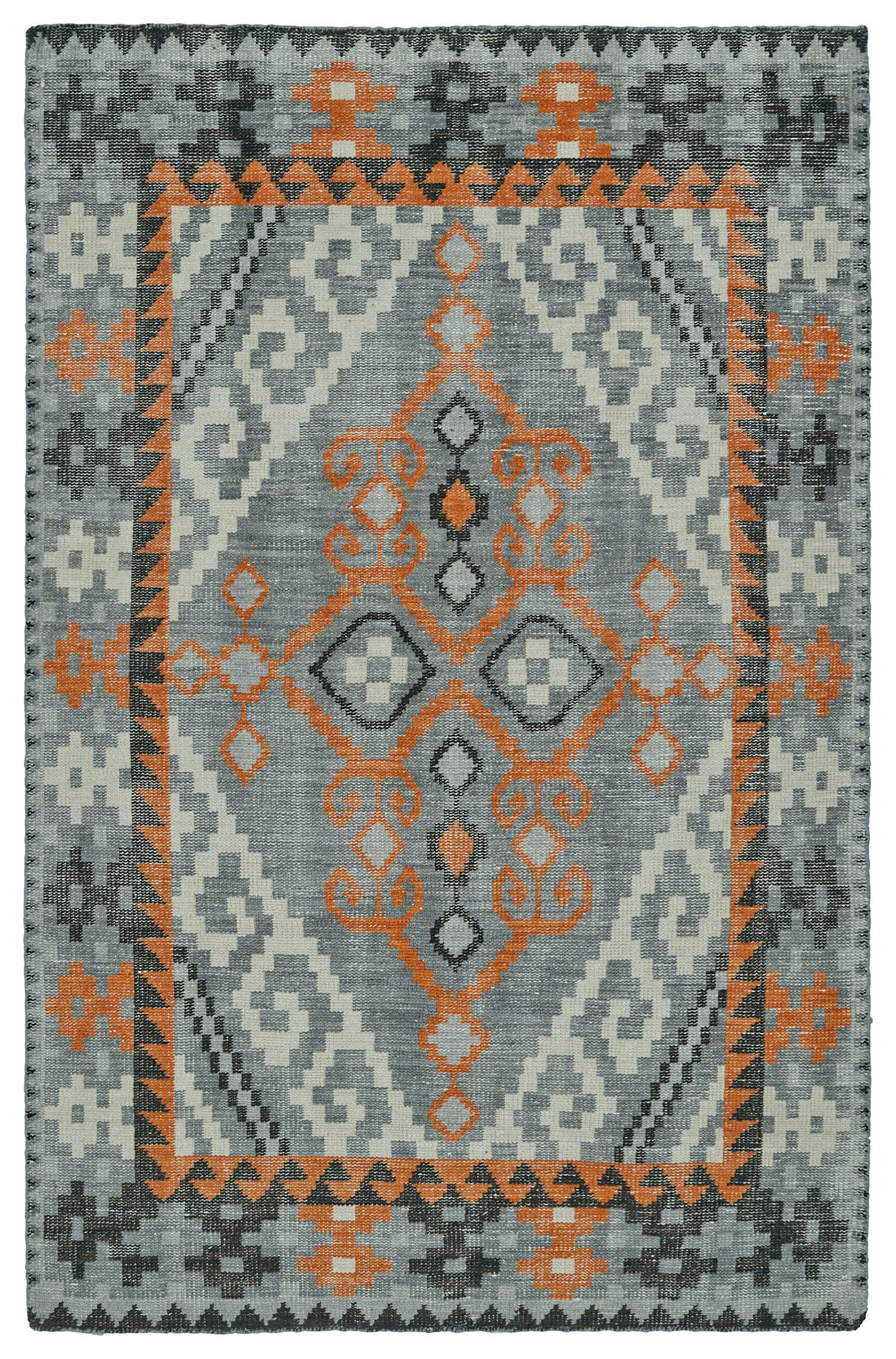 Kaleen Relic Collection Bright Grey Throw Rug 2' x 3'