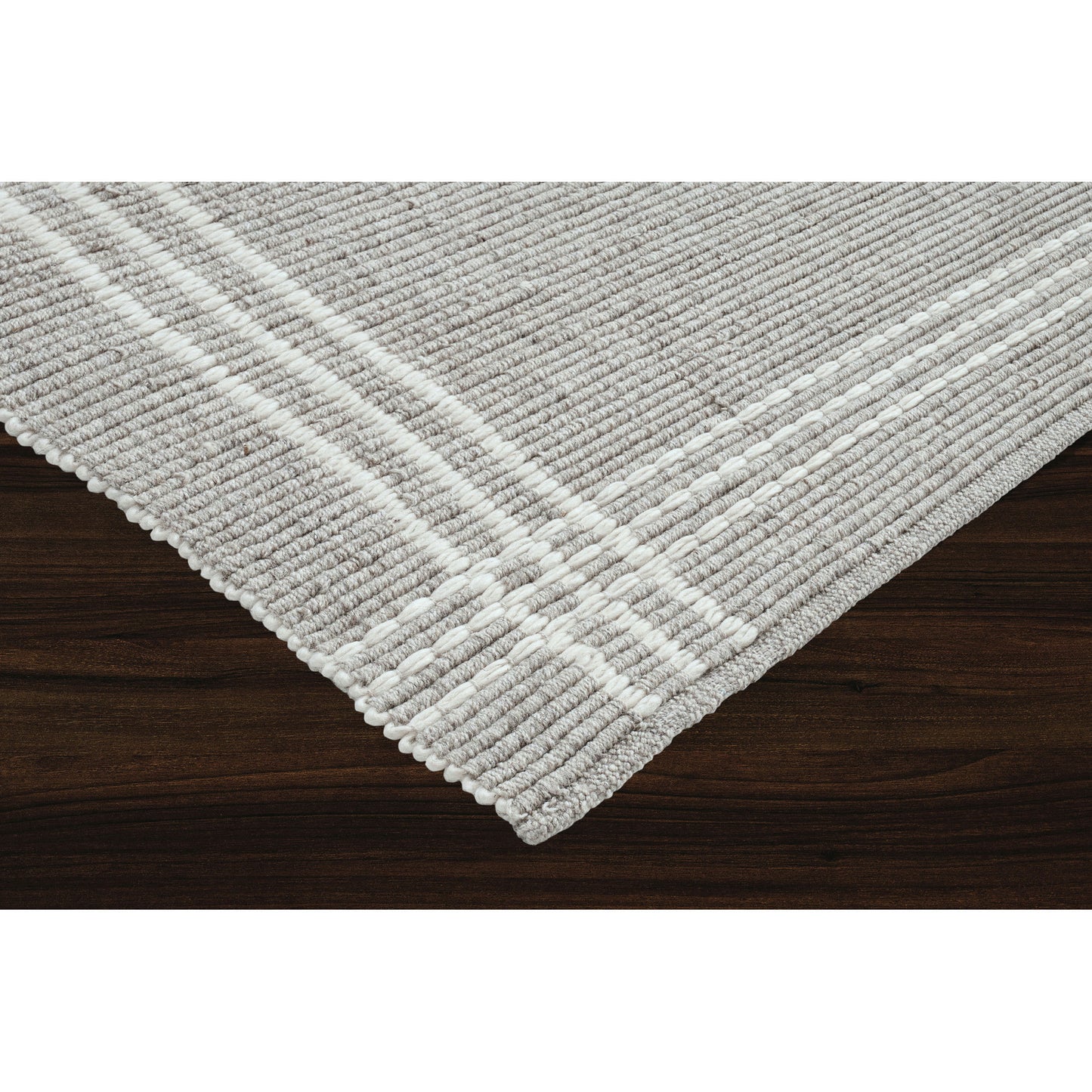 Lindley Oatmeal Hand Woven Wool, Polyester Rug (63X87)