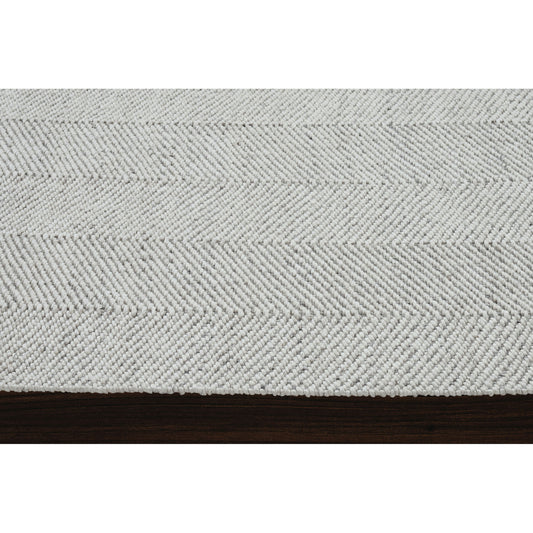 Malur Ivory/Silver Hand Woven Wool, Polyester Rug (24X39)