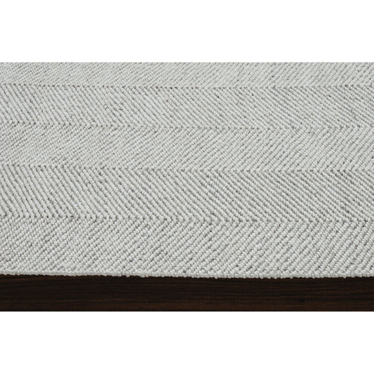 Malur Ivory/Silver Hand Woven Wool, Polyester Rug (63X87)