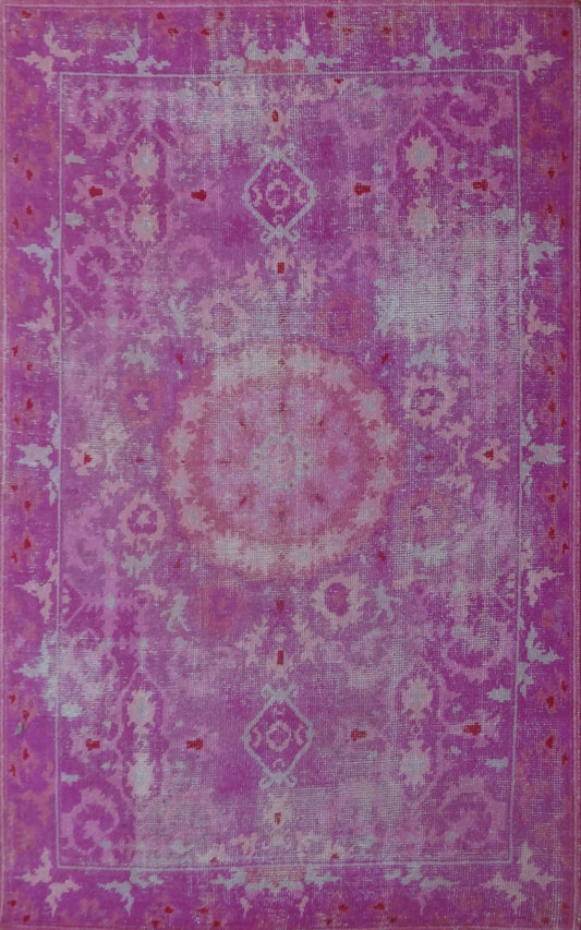 Organdie Pink Area Rug 62" X 86"