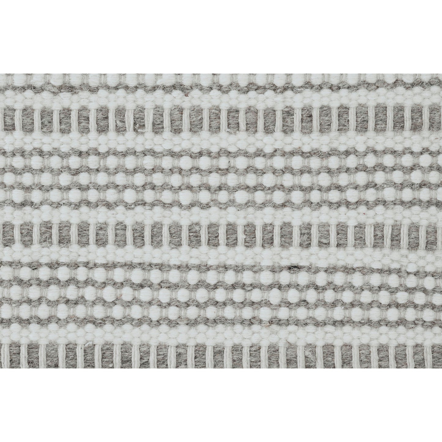 Orria Ivory/Grey Hand Woven Wool, Polyester Rug (63X87)