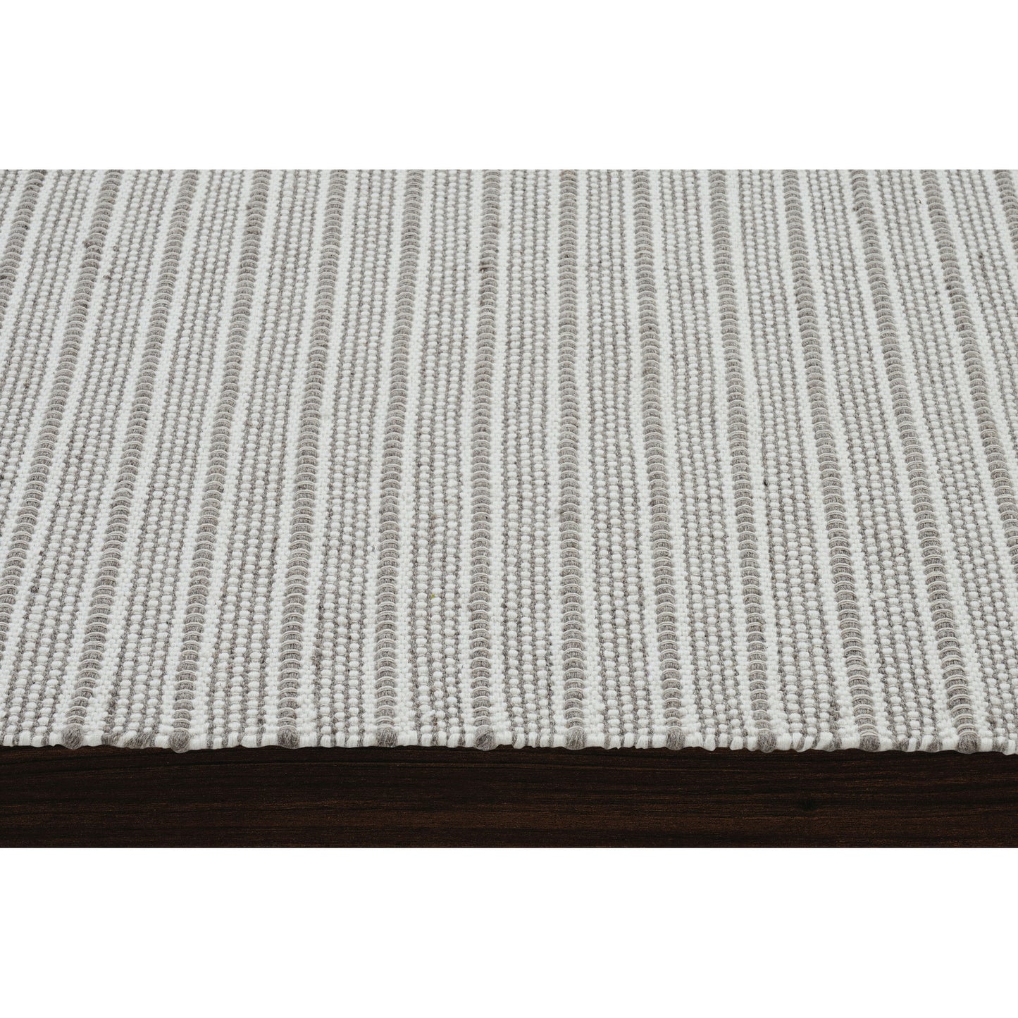 Orria Ivory/Grey Hand Woven Wool, Polyester Rug (63X87)