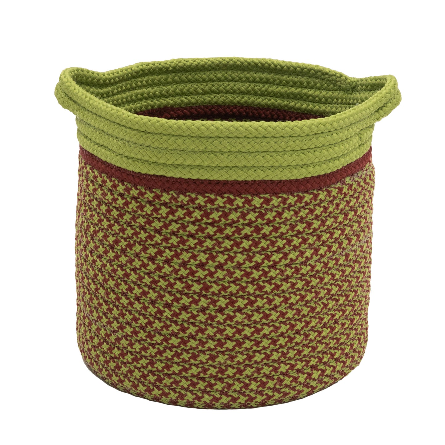 Merry & Bright Houndstooth Basket - Red/Green 16"x16"x10"
