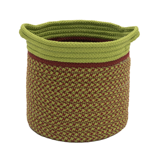 Merry & Bright Houndstooth Basket - Red/Green 16"x16"x10"