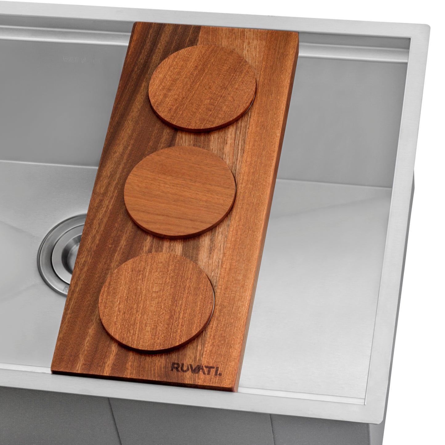 Ruvati Condiment Tray 3 Bowl Serving Board for Workstation Sinks
