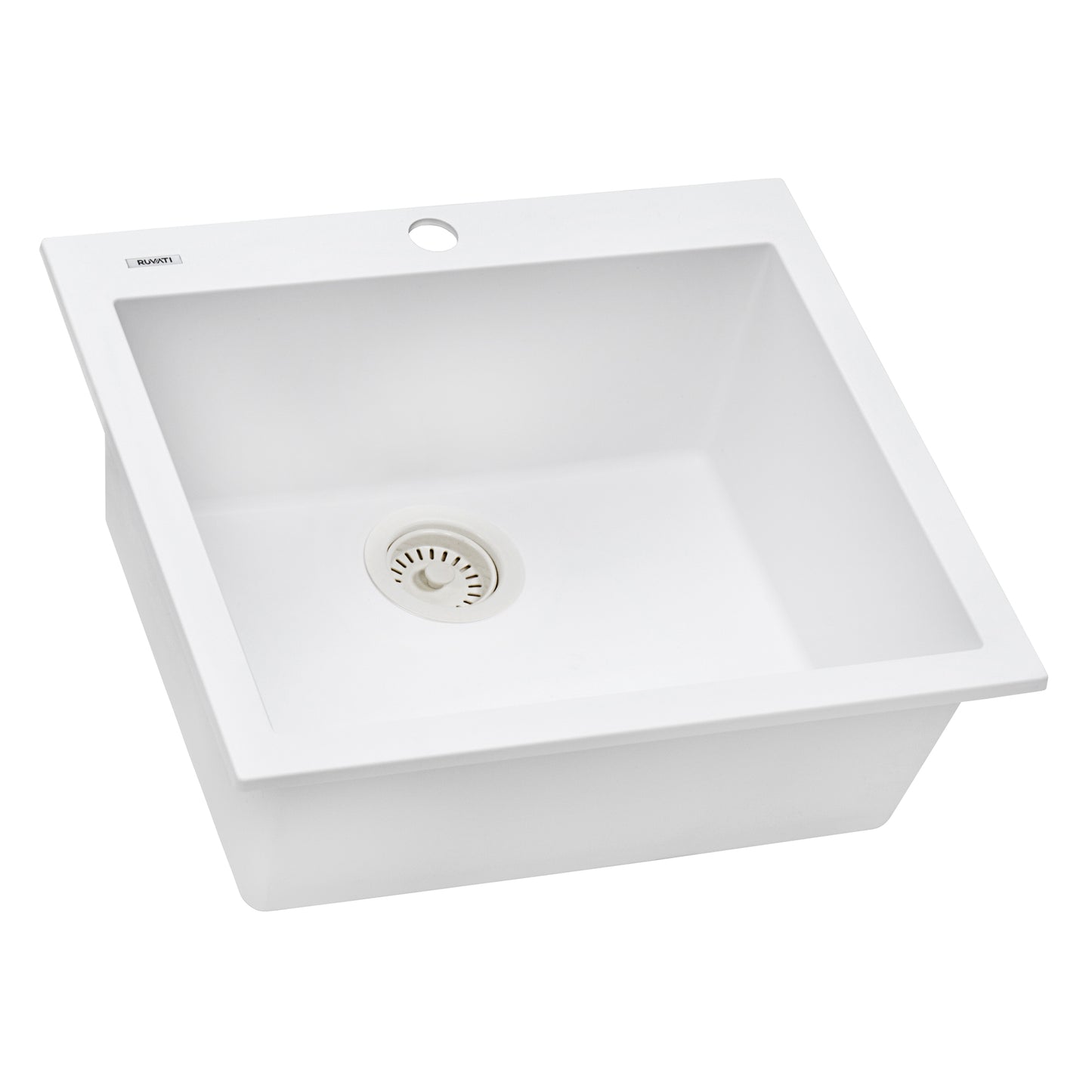 Ruvati 23.5 x 20 inch Topmount Granite Composite Kitchen Sink - Arctic White