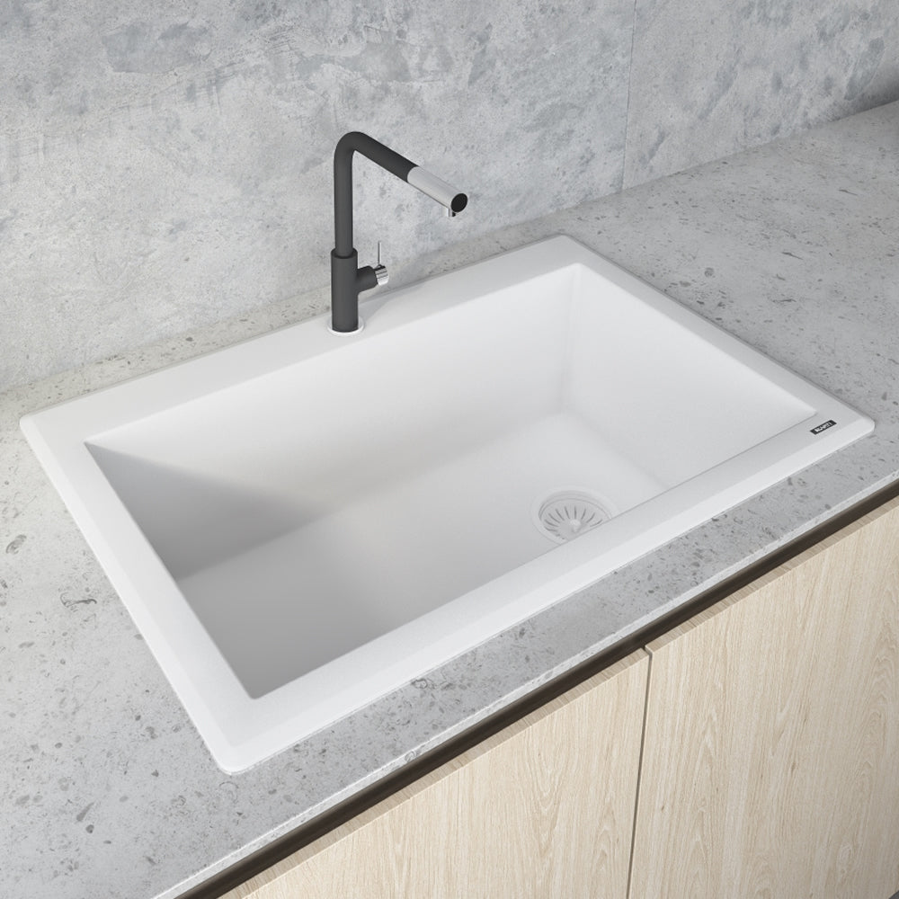 Ruvati 33 x 22 inch Granite Composite Kitchen Sink - Arctic White