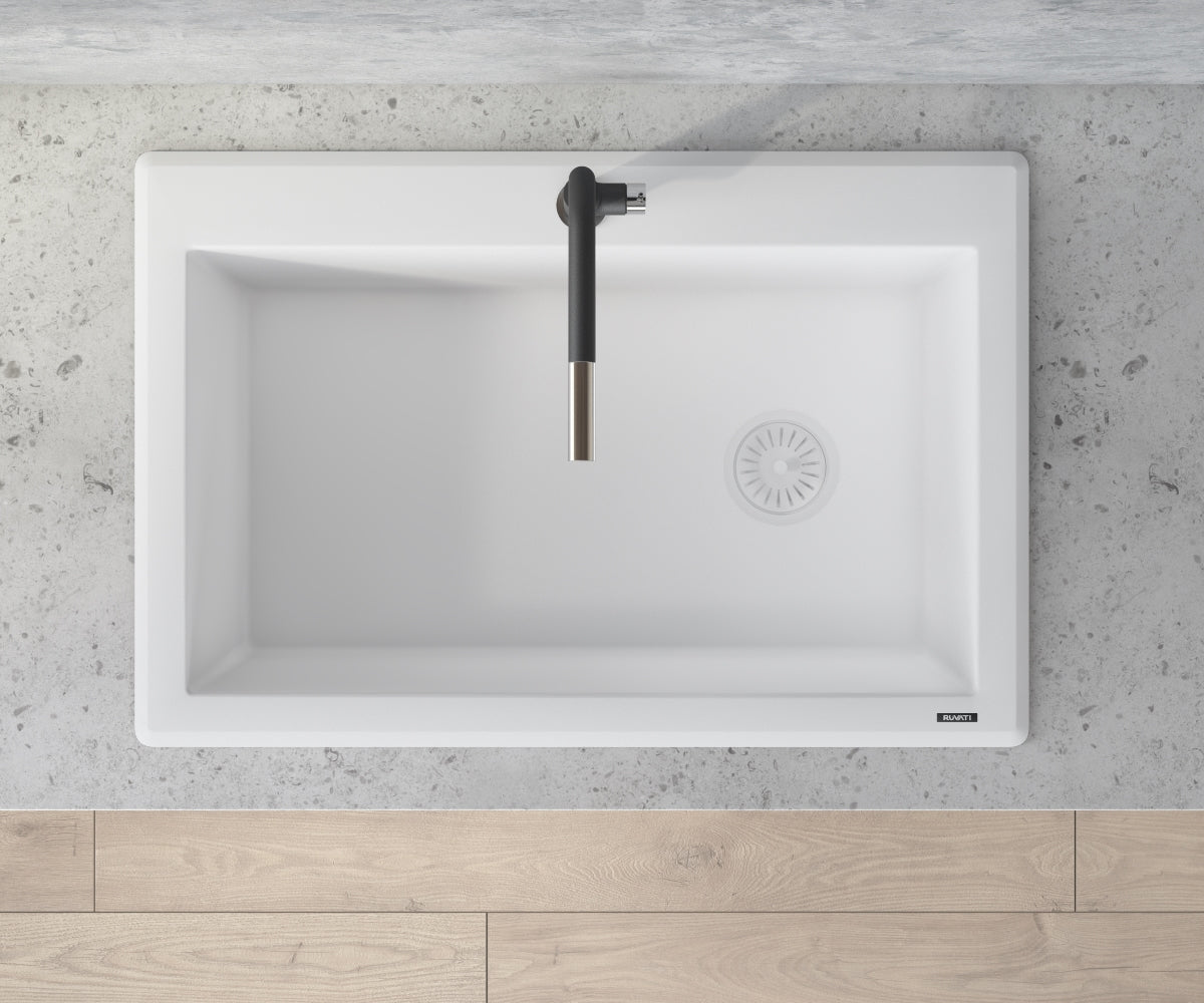 Ruvati 33 x 22 inch Granite Composite Kitchen Sink - Arctic White