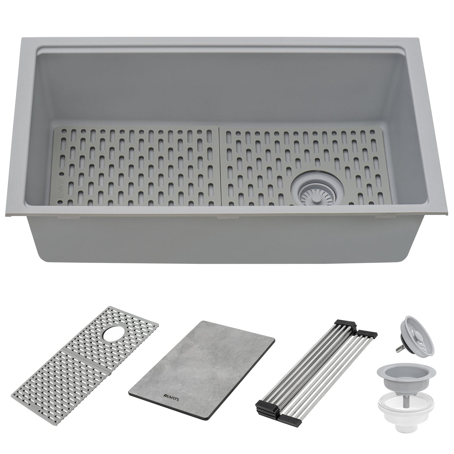 Ruvati epiStage 33 x 19 inch Kitchen Sink - Silver Gray