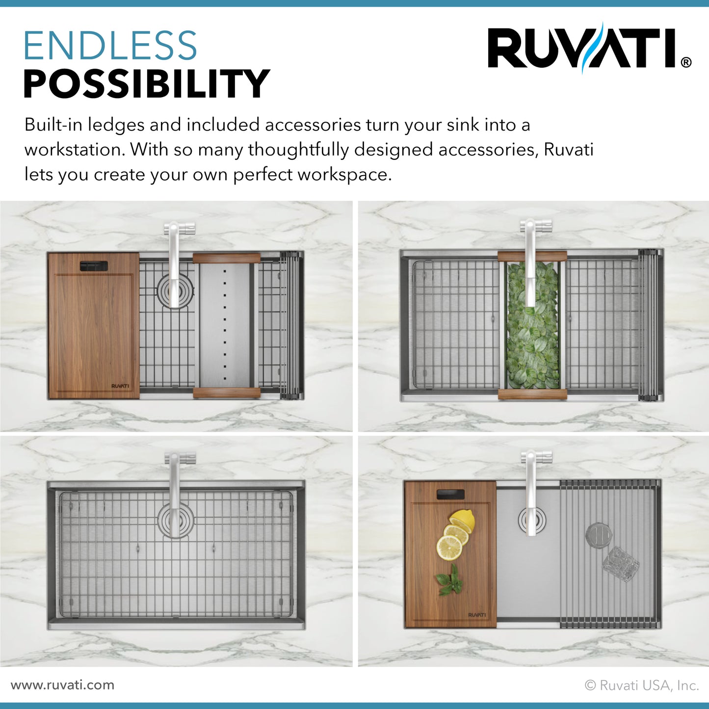 Ruvati Roma 32 x 19 inch Undermount Stainless Steel Kitchen Sink