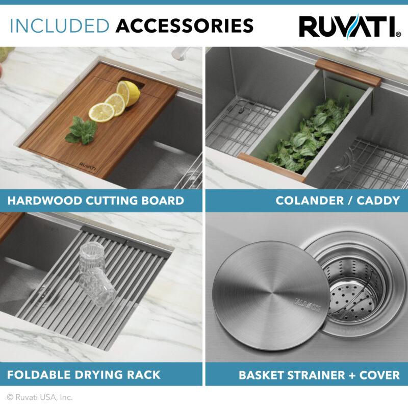 Ruvati Roma 33 x 19 inch Undermount Stainless Steel Kitchen Sink