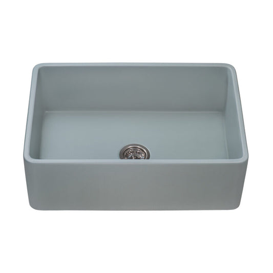 Ruvati Fiamma 30 x 20 inch Farmhouse Fireclay Kitchen Sink - Horizon Gray