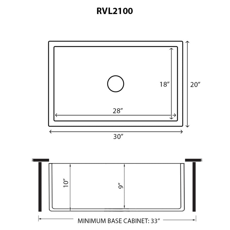 Ruvati Fiamma 30 x 20 inch Farmhouse Fireclay Kitchen Sink - Horizon Gray