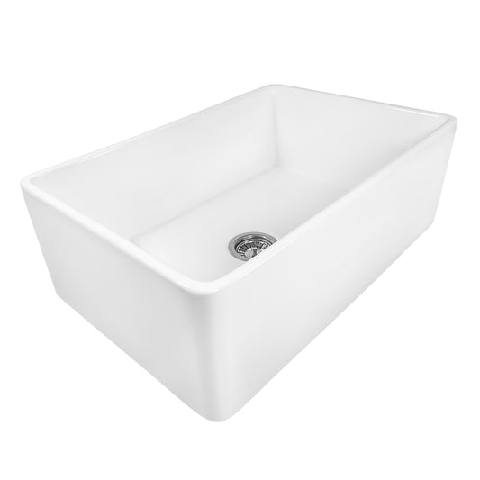 Ruvati Fiamma 30 x 20 inch Farmhouse Fireclay Kitchen Sink - White