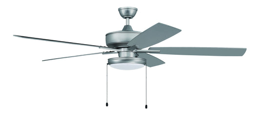 60" Super Pro Fan with Slim Pan Light Kit and Blades in Brushed Satin Nickel