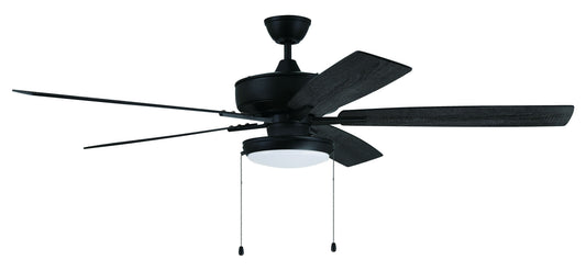 60" Super Pro Fan with Slim Pan Light Kit and Blades in Flat Black