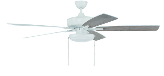 60" Super Pro Fan with Slim Pan Light Kit and Blades in White