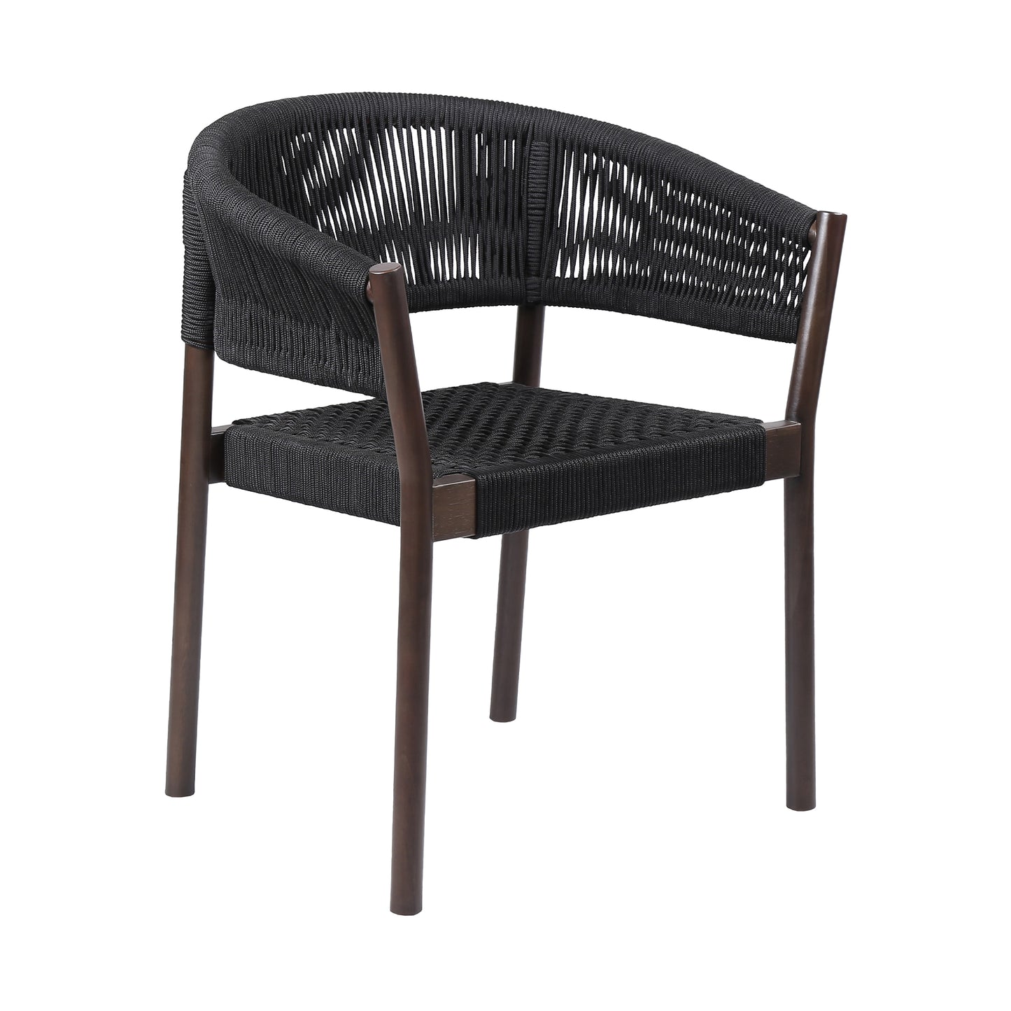 Indoor 5 Piece Dining Set in Dark Eucalyptus Wood with Superstone