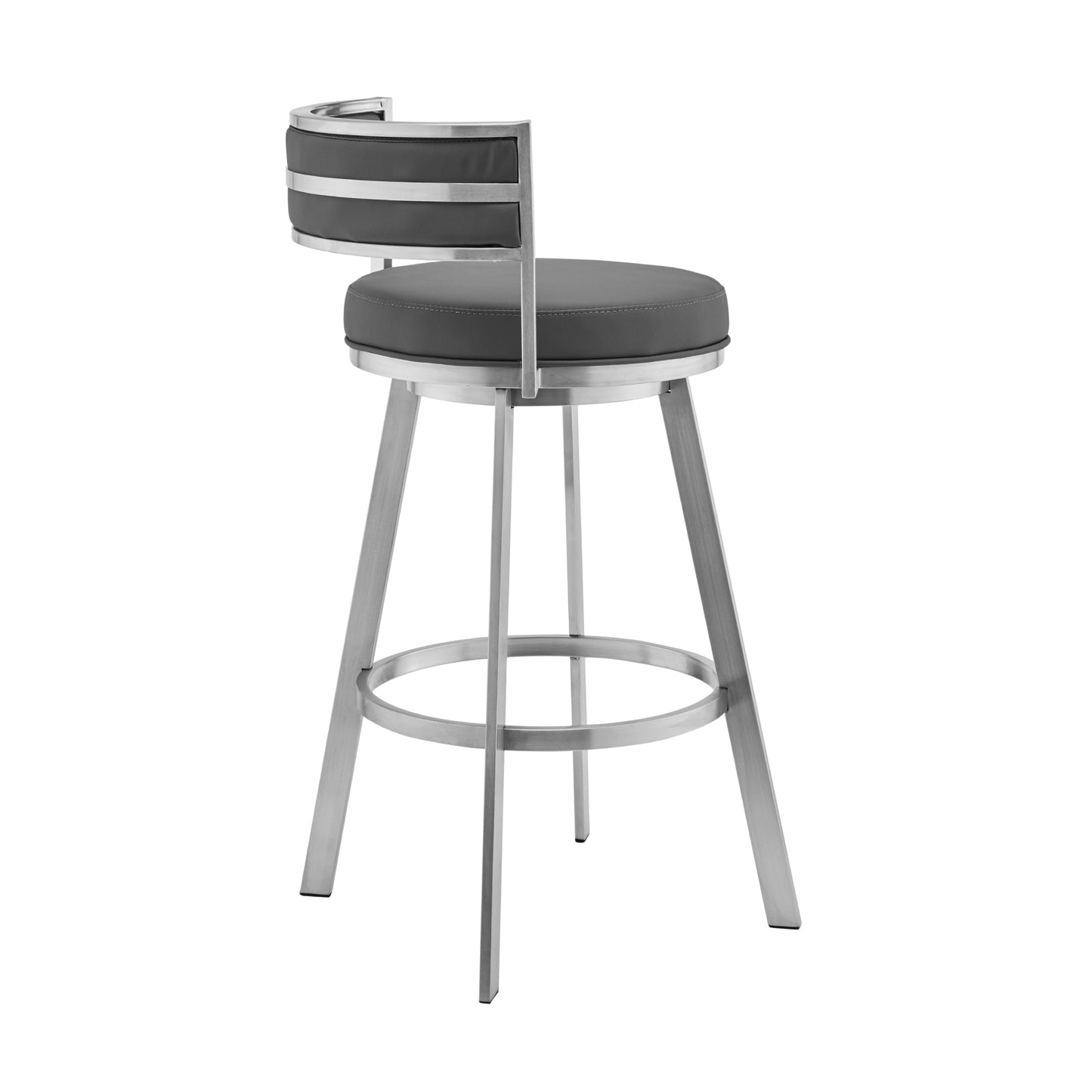Naomi and Roman 3-Piece Counter Height Dining Set in Brushed Stainless Steel