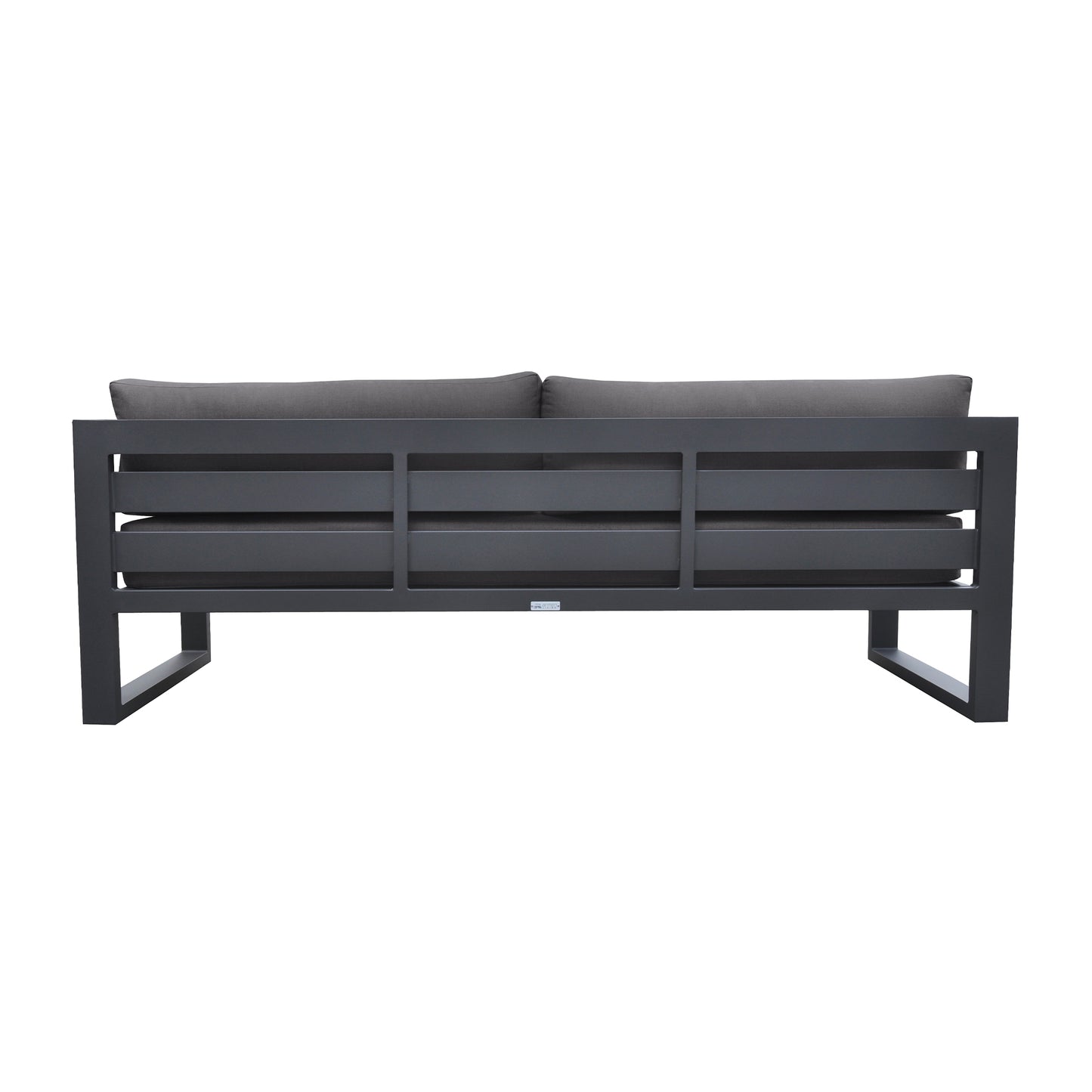 Aelani Outdoor 4 piece Set in Dark Grey Finish and Charcoal Cushions