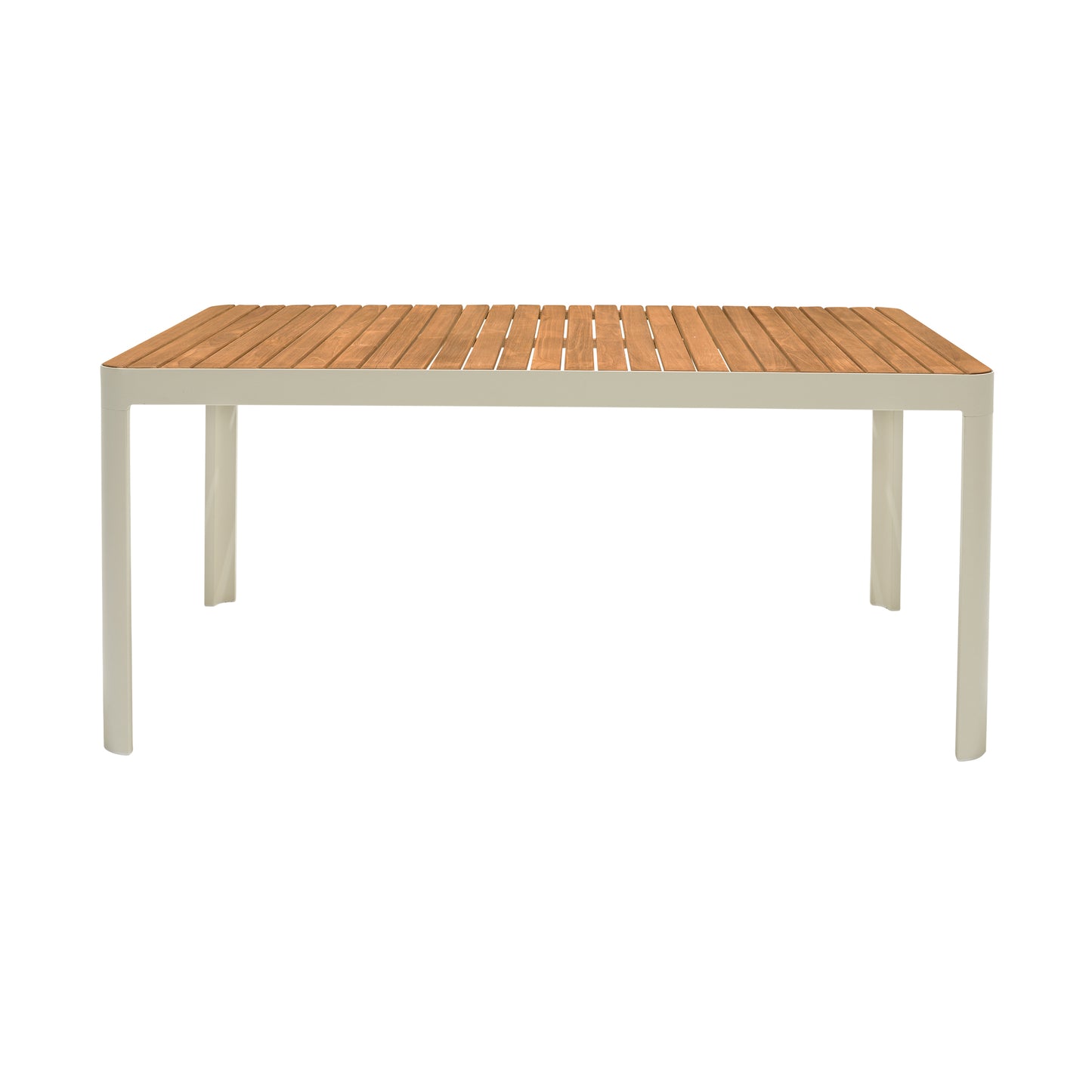 Portals Outdoor 5 Piece Coral Sand Aluminum & Teak Wood Dining Set