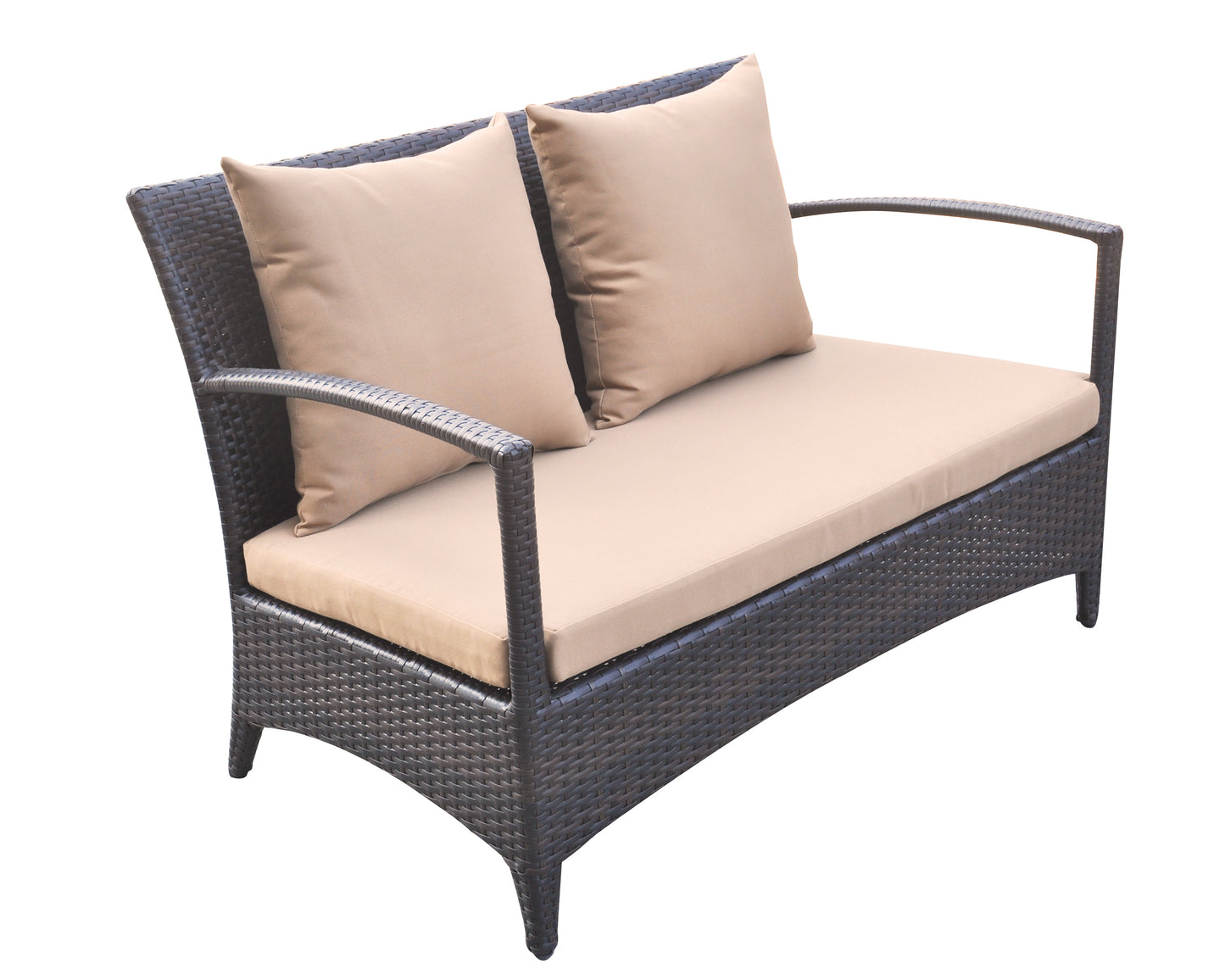 Havana 4 piece Wicker Patio Set with Brown Fabric Cushions