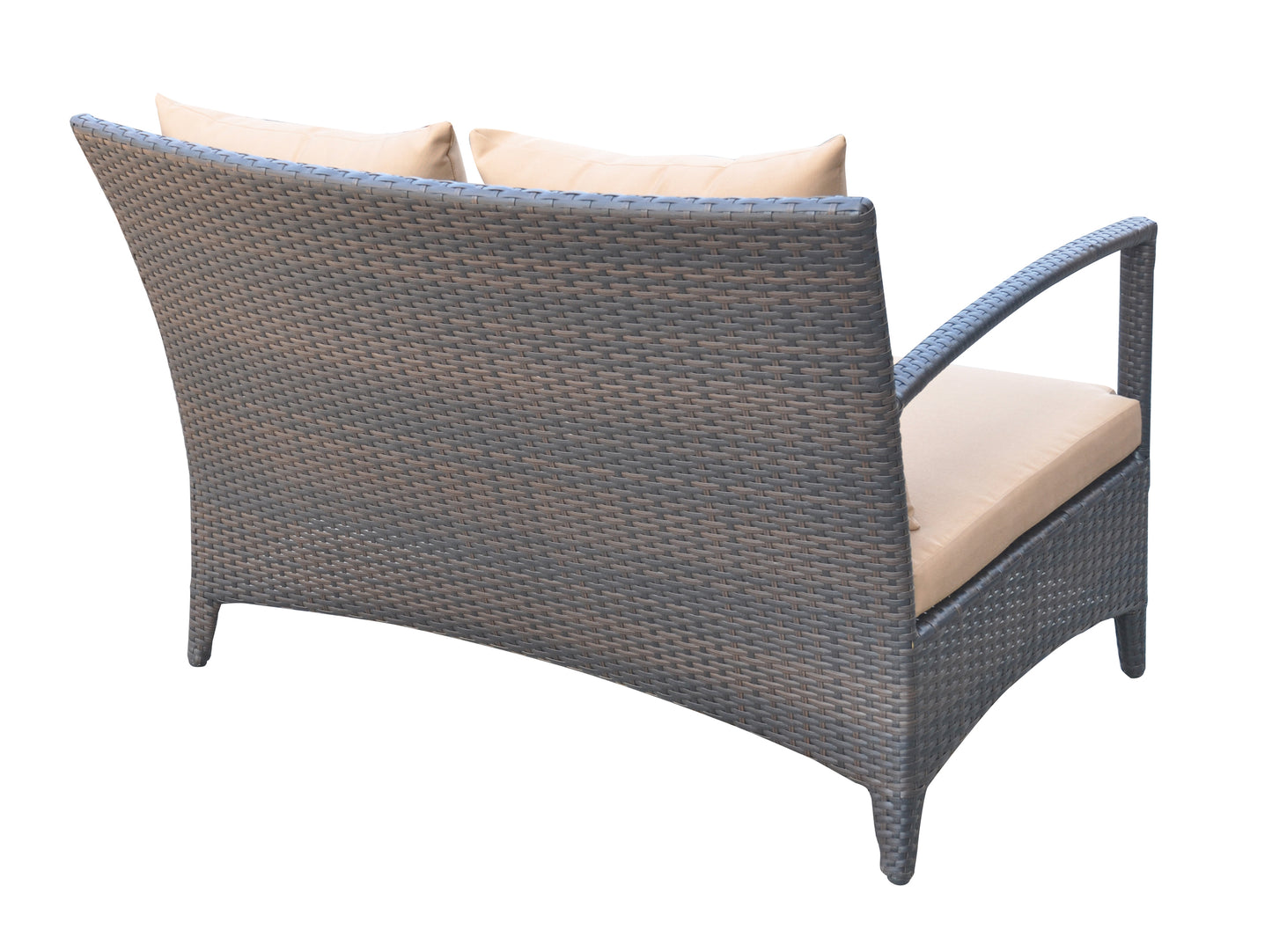 Havana 4 piece Wicker Patio Set with Brown Fabric Cushions