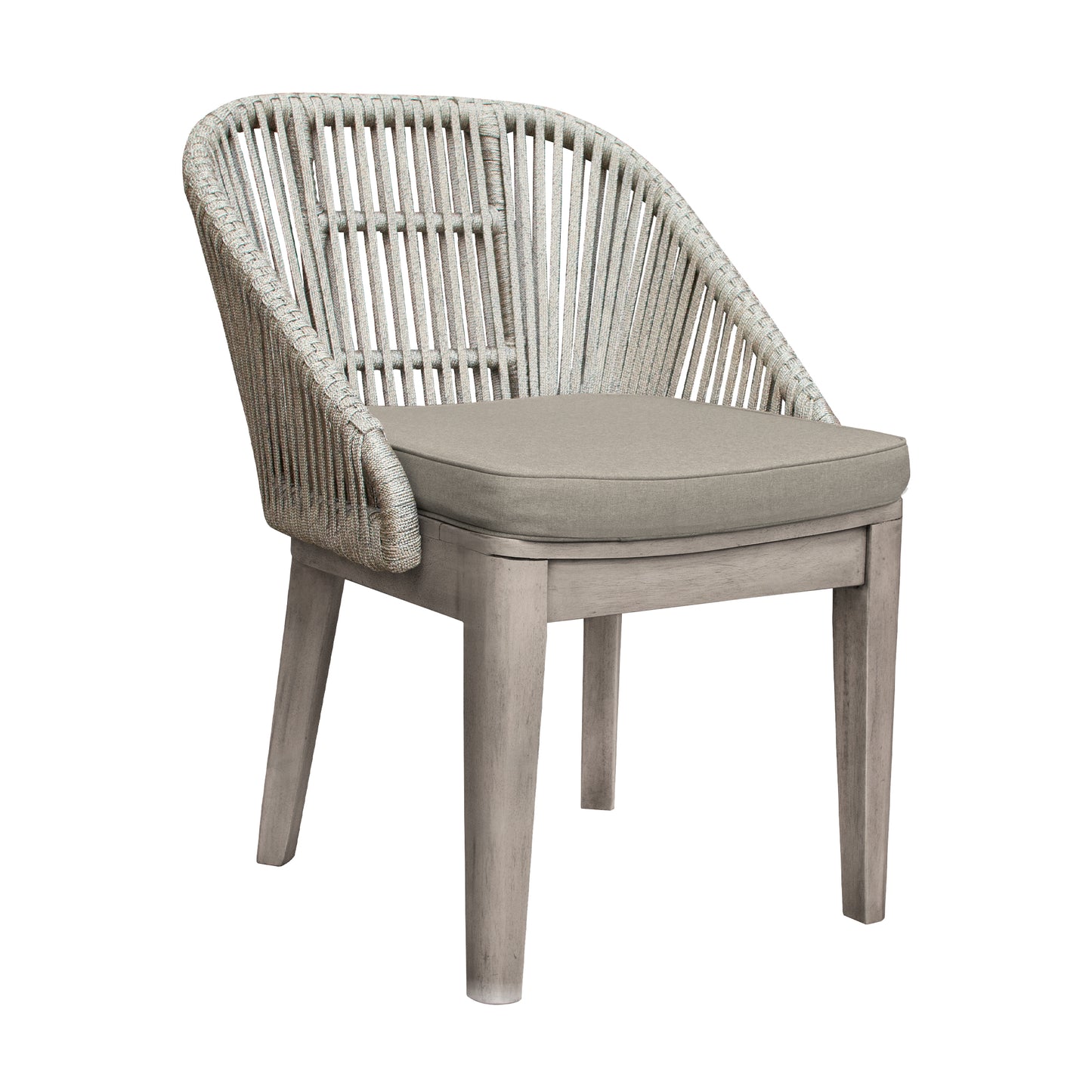 Haiti Patio 7-Piece Dining Table Set with Side Chairs in Grey Acacia Wood and