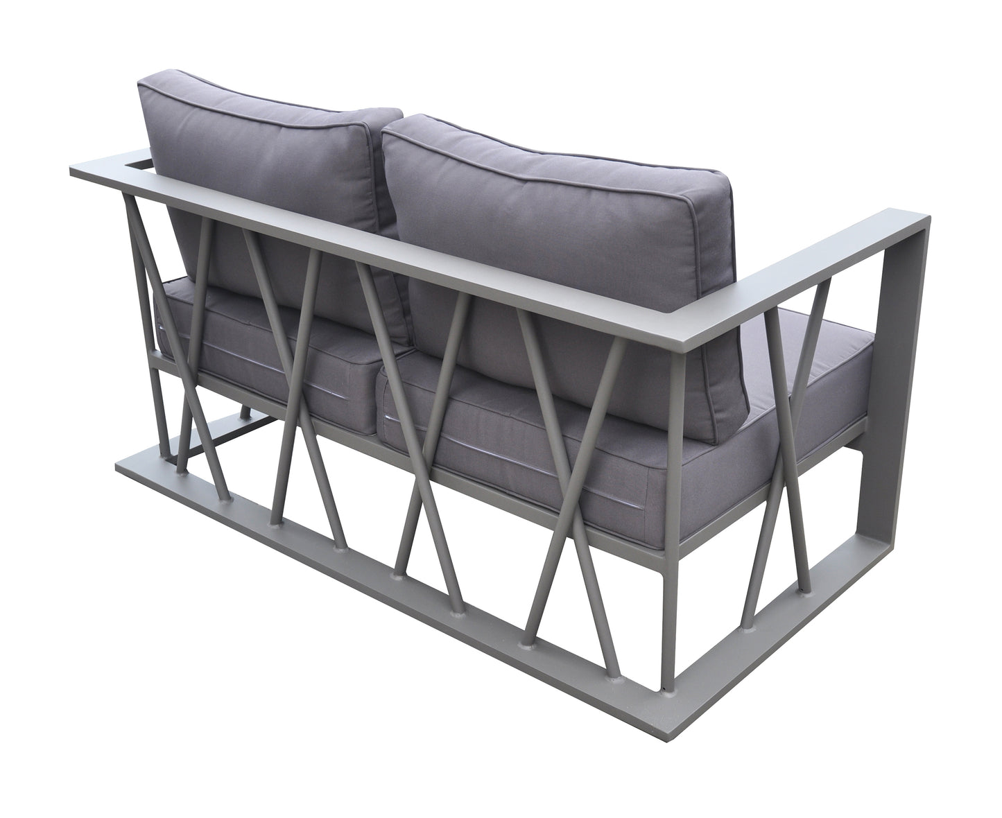 St Barts 4 piece Patio Aluminum Set with Grey Fabric Cushions