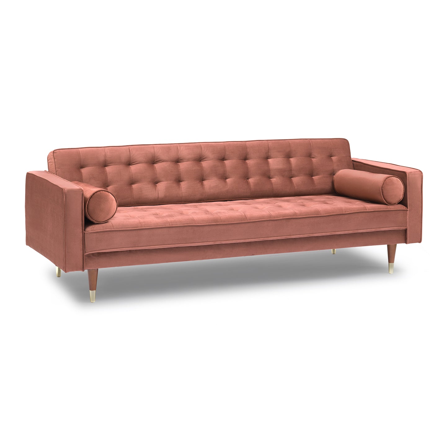Somerset Blush Velvet Mid Century Modern Sofa Seating Set