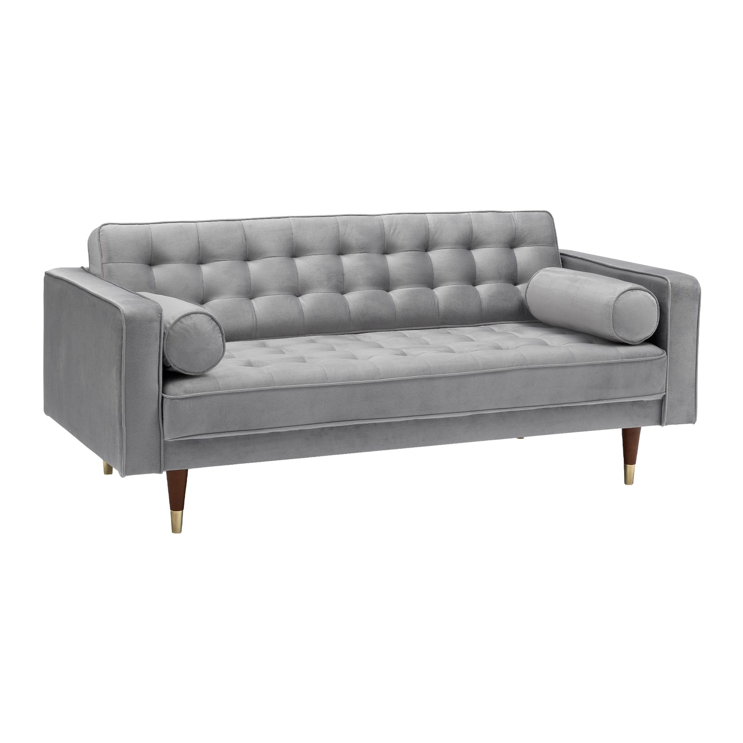 Somerset Gray Velvet Mid Century Modern Sofa Seating Set