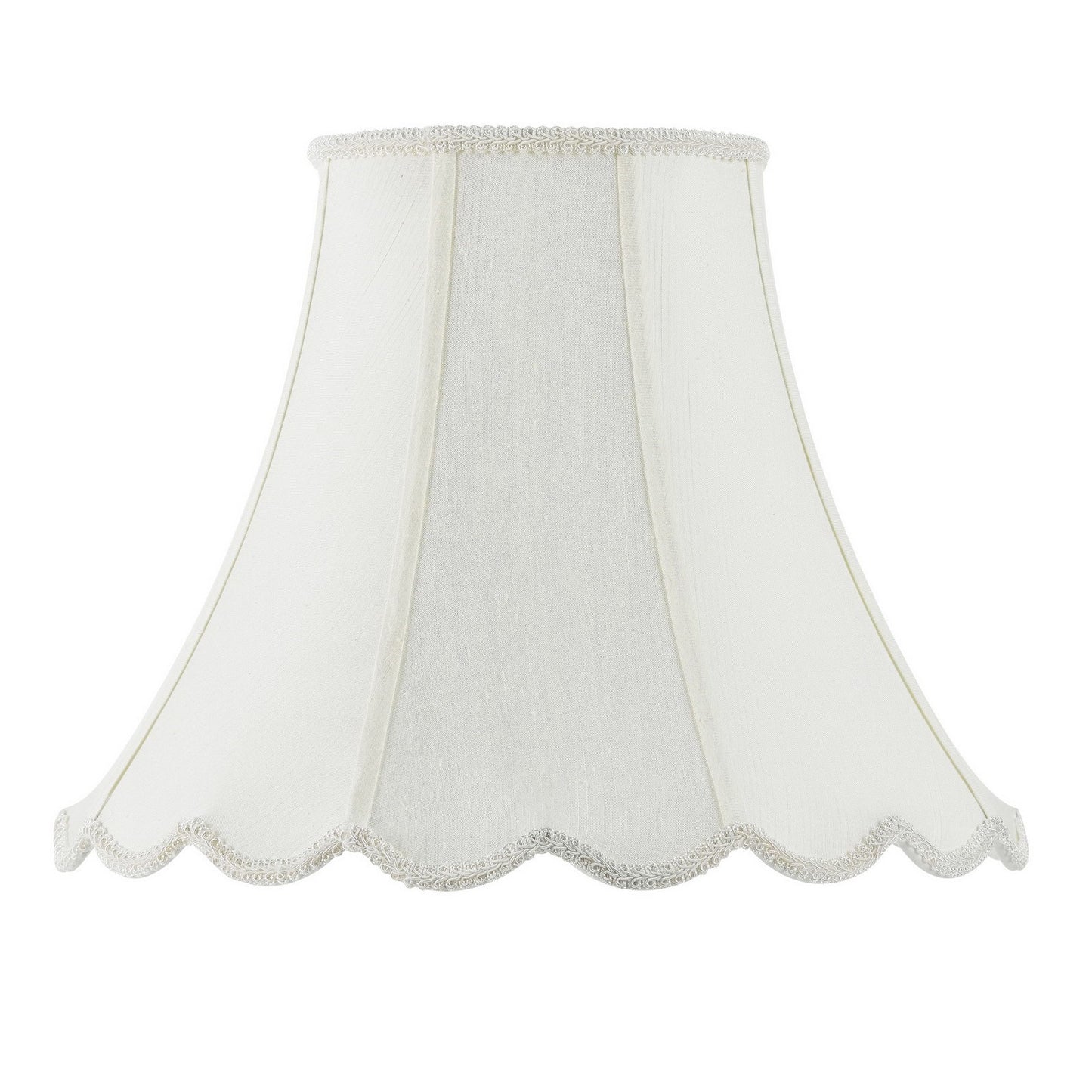 Eggshell Fabric Piped scallop bell - Lamp shades, SH-8105/14-EG