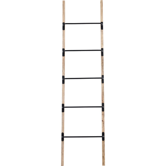 Marieta Natural Mango Wood Decorative Ladder For Throws