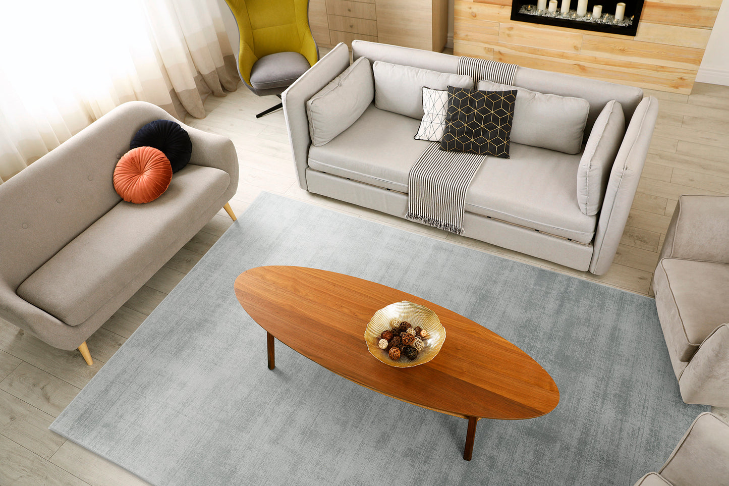 Kaleen Shiny Collection Light Silver  Area Rug 5' x 7'9"