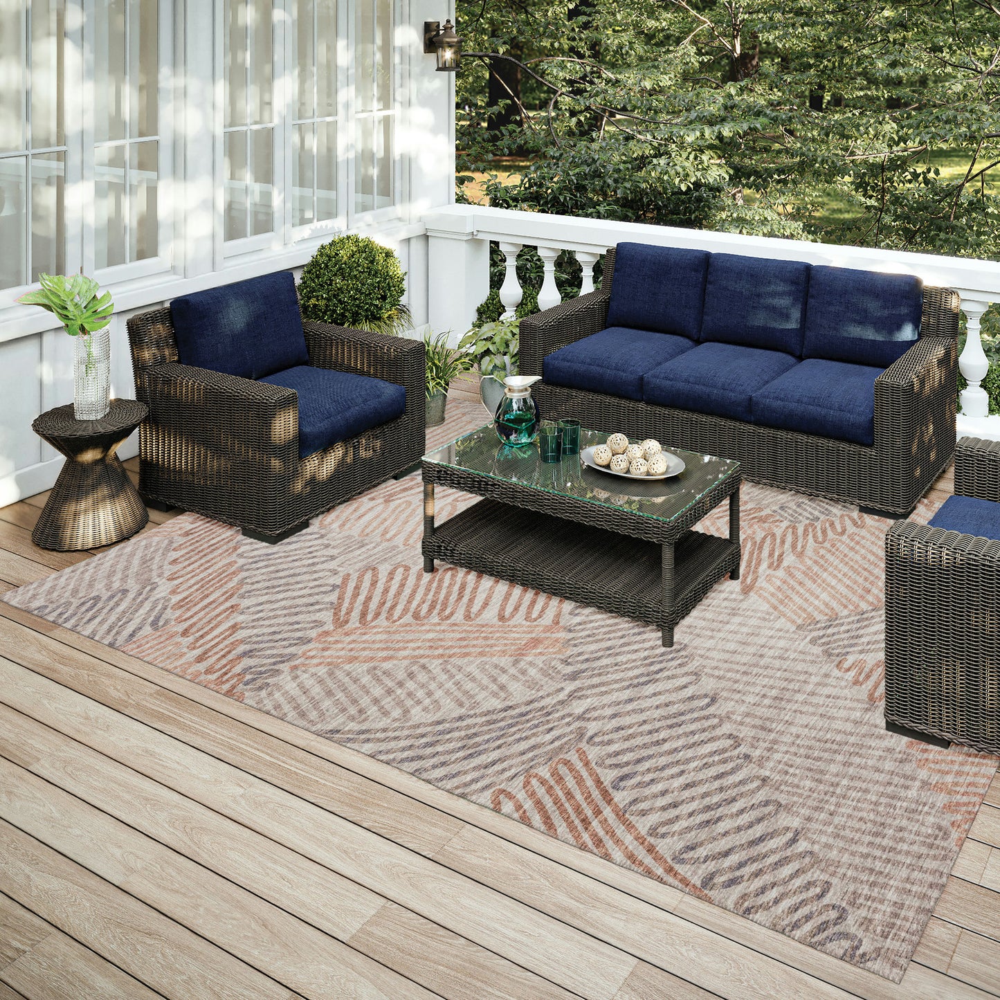 Indoor/Outdoor Sedona SN11 Walnut Washable 10' x 14' Rug