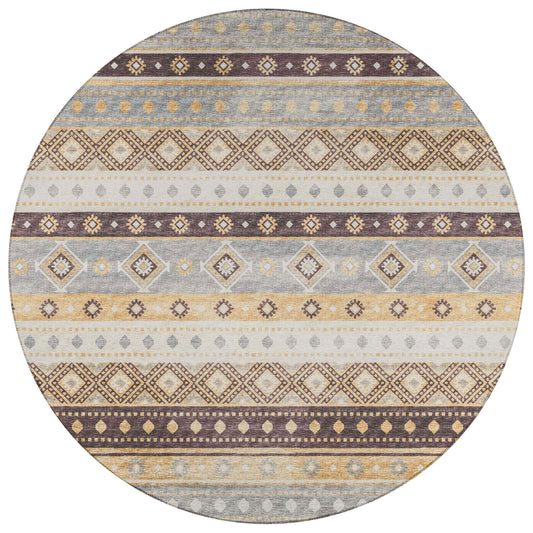 Indoor/Outdoor Sedona SN12 Goldenrod Washable 10' x 10' Round Rug